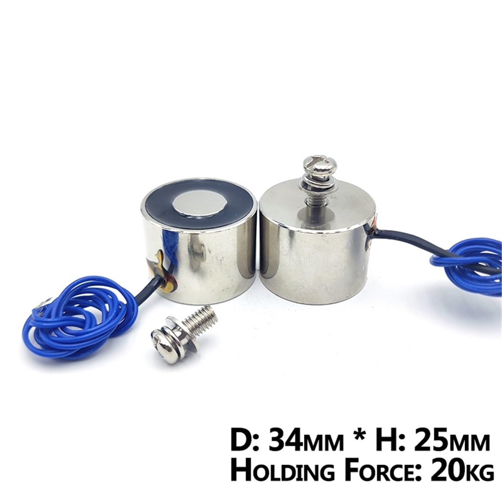34/25 DC 24V Elettromagnete 34/25 Cilindro Magneti Elettrici 20KG/200N Forte Solenoide Elettromagnetico Ventosa 1 Pz
