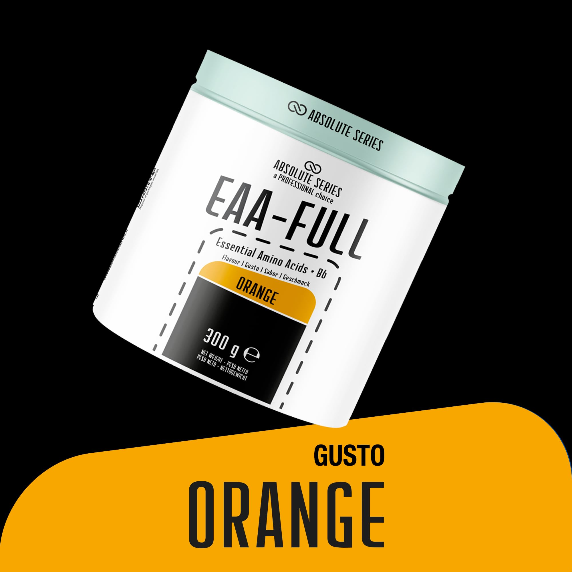 anderson Aminoacidi Essenziali – Arancia 3/8 bcaa ramificati + vitamina B6 – 300g, in polvere 0 zuccheri aggiunti, senza glutine, absolute series EAA-FULL – made in italy