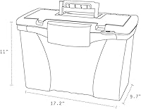 Vista 9 de Storex Caja de archivos portátil con tapa organizadora, 17.13 x 9.63 x 11 pulgadas, esmerilada/plateada (61511A01C)