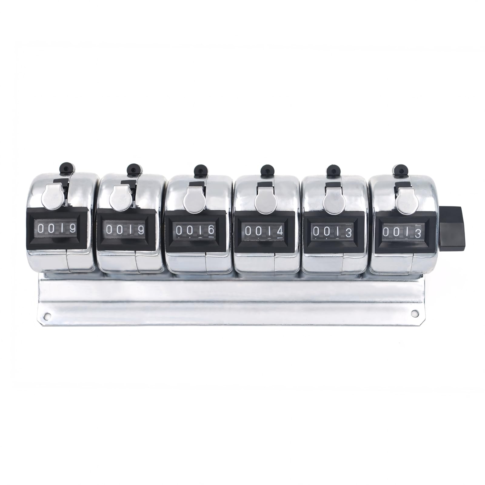 GOGO Compteur Manuel à 4 Chiffres, Compteur de Tour, clicker Mécanique, Argenté, 6 Pièces