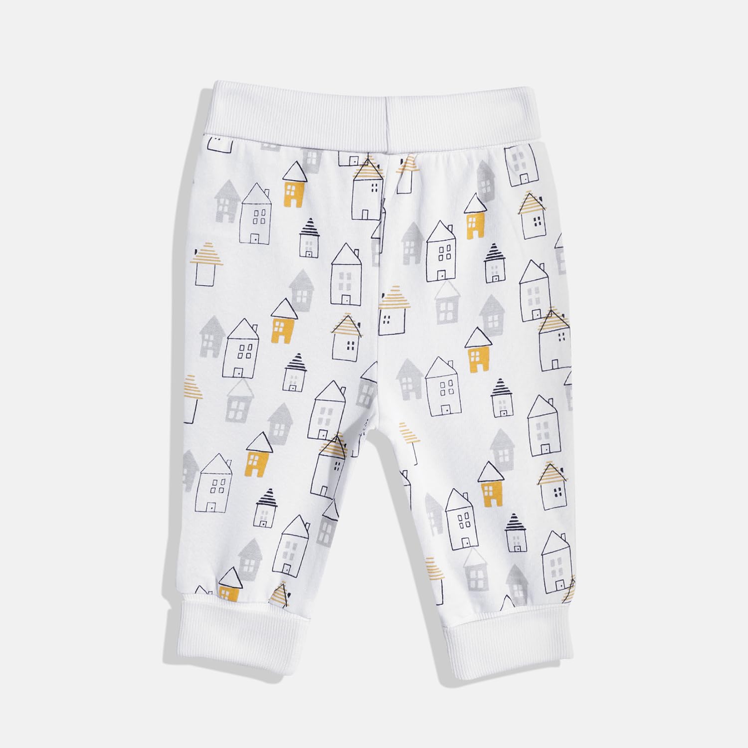 Mothercare Baby Joggers Unisex Cotton Blend Soft Pants, 2 Pack, White Grey