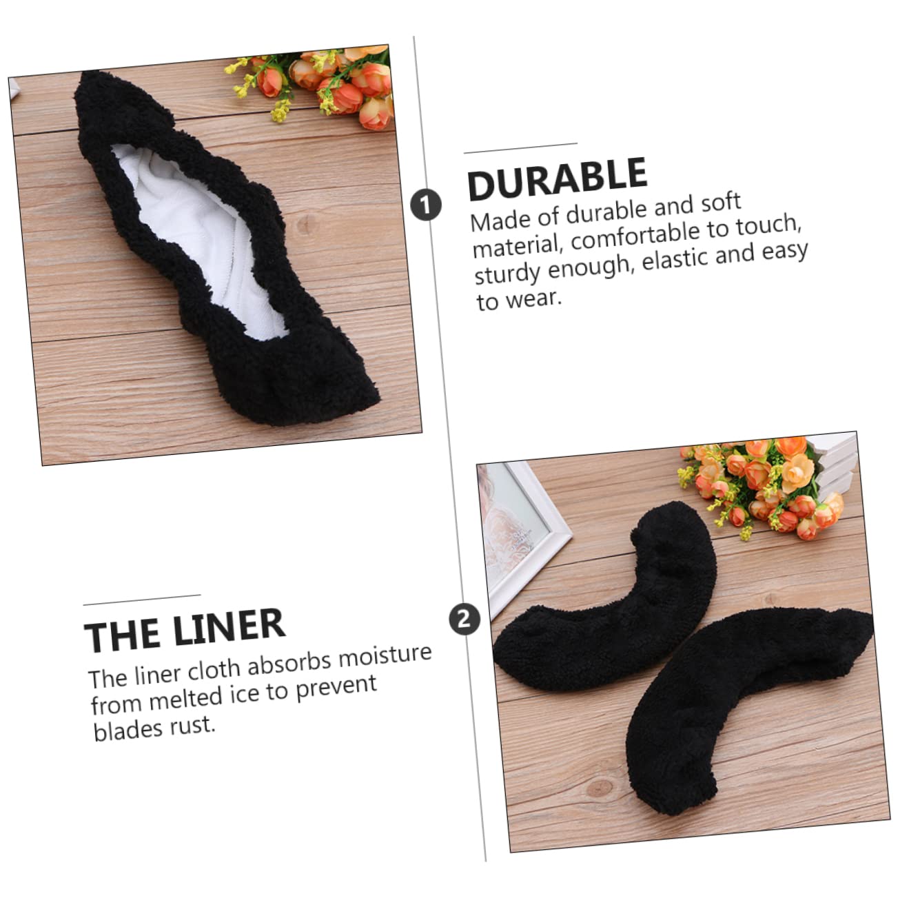 Yardwe 3 Paires De Patins À Glace Absorbent l'eau Étui De Protection Hommes Et Femmes
