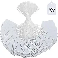 Etiquetas brancas de 1000 peças da Brothersbox com etiquetas de marca de cordas graváveis e etiqueta de exibição para etiquetas de roupas de joias do produto, 4,5 x 3,8 cm, pacote com 1000 peças