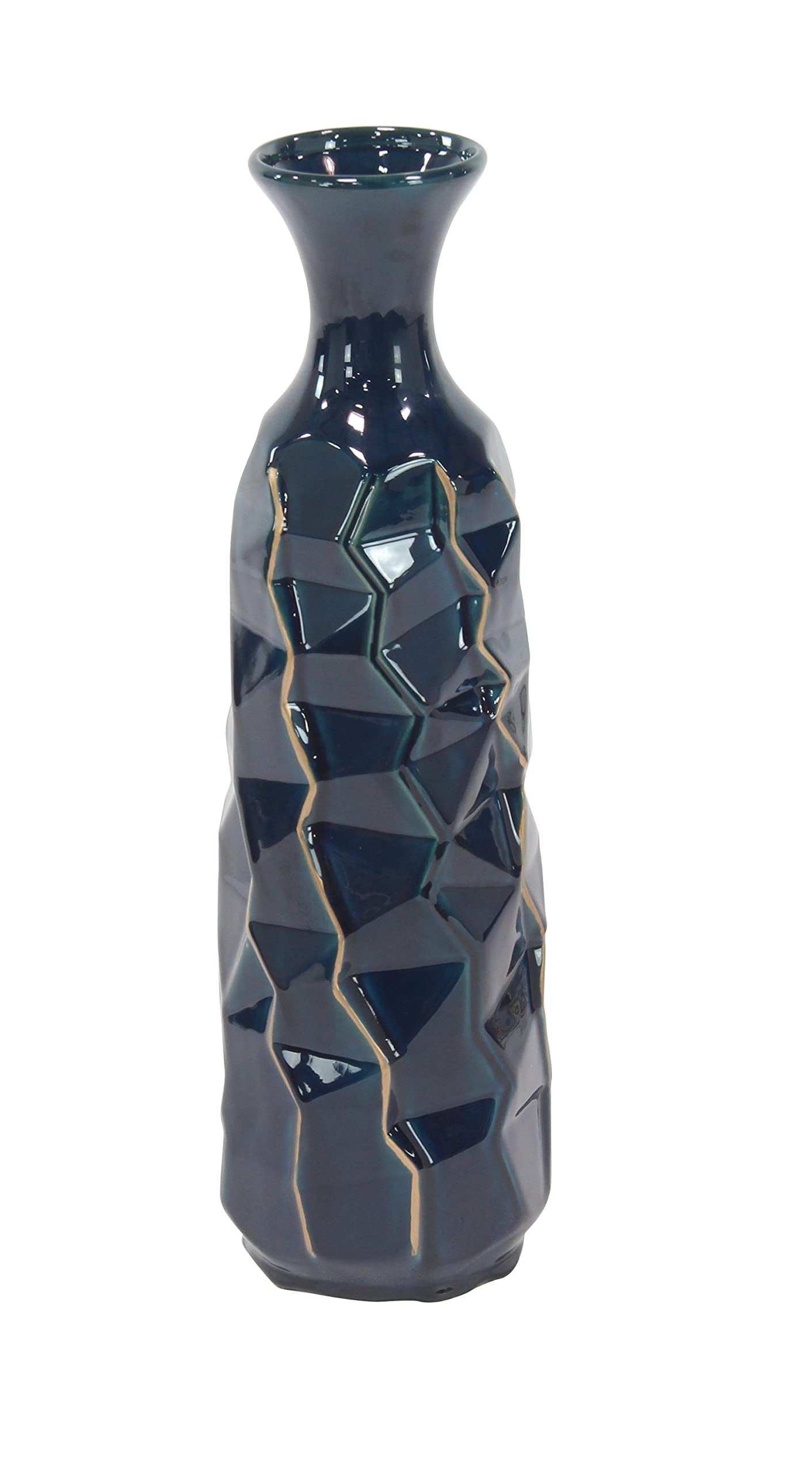 Deco 79 Vase, 6" L x 6" W x 21" H, Blue
