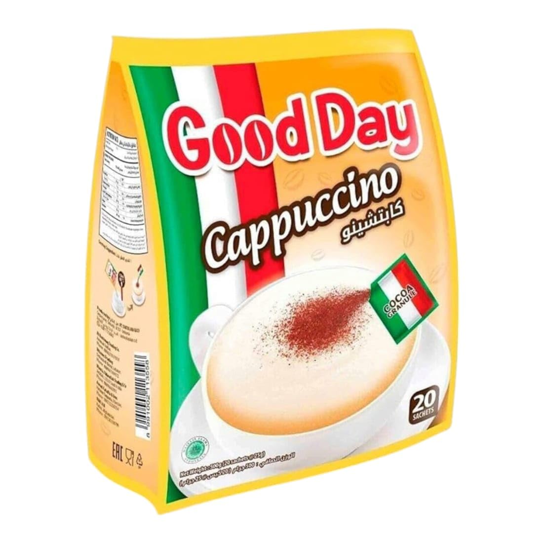 Good Day Cappuccino Instant Coffee, Smooth & Creamy 20 Sachets x 25g, 500g