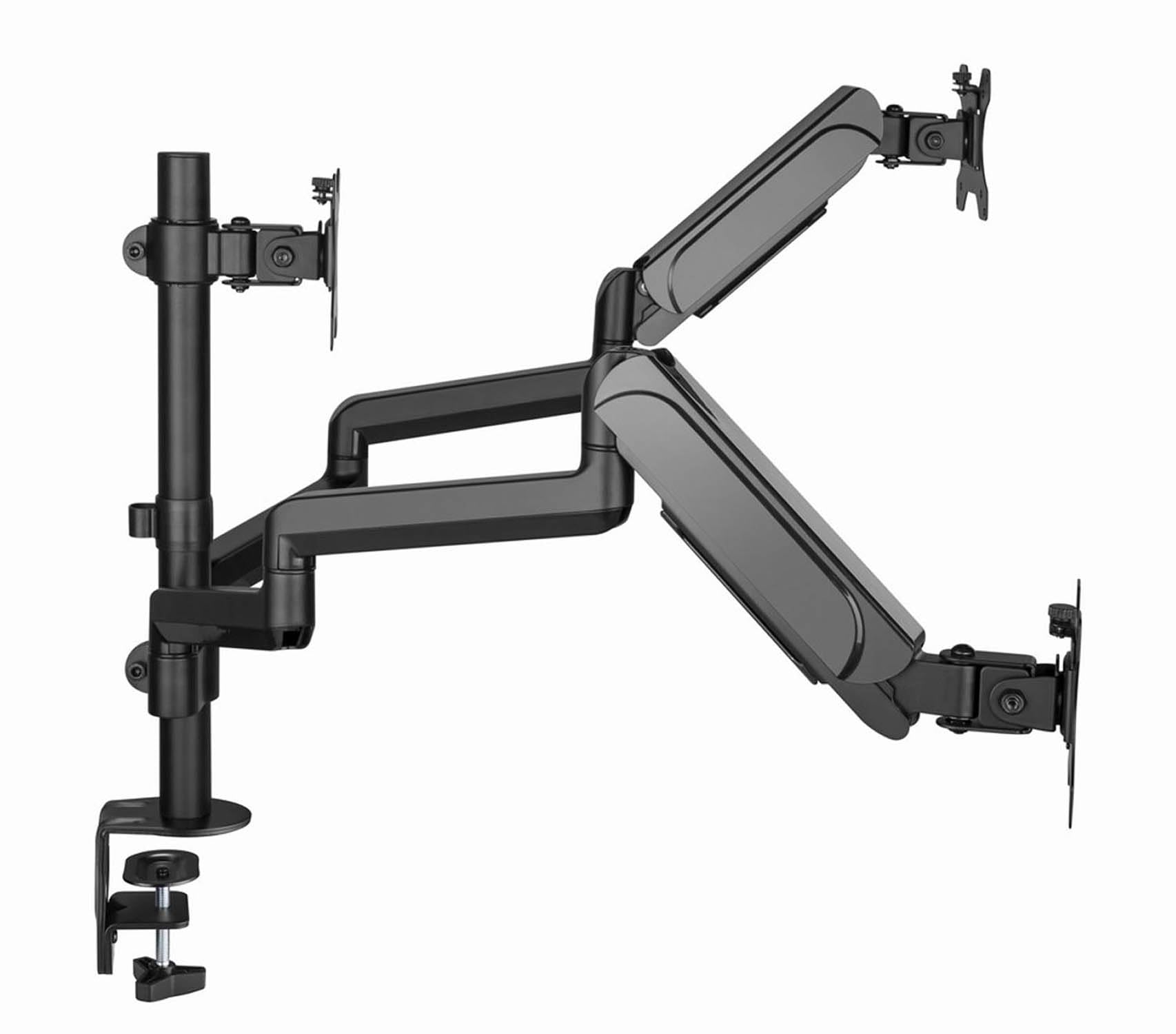Gembird Support Écran Ajustable pour Trois Moniteurs - 27" Chacun, Bras de Montage Complet avec Inclinaison, Pivot et Rotation, Compatible VESA, Noir