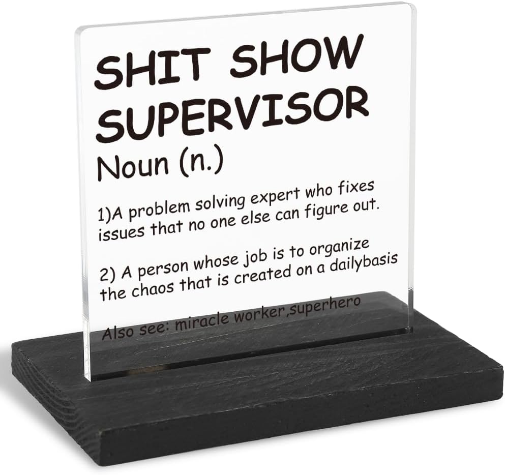 FOUGSTA Funny Quote for Desk, Men, Positive Affirmation Gifts for Women, Men, Minimalist Office Decor for Men, Tabletop Decor for Men, Motivational Office Desk Decor for Women,XXY7