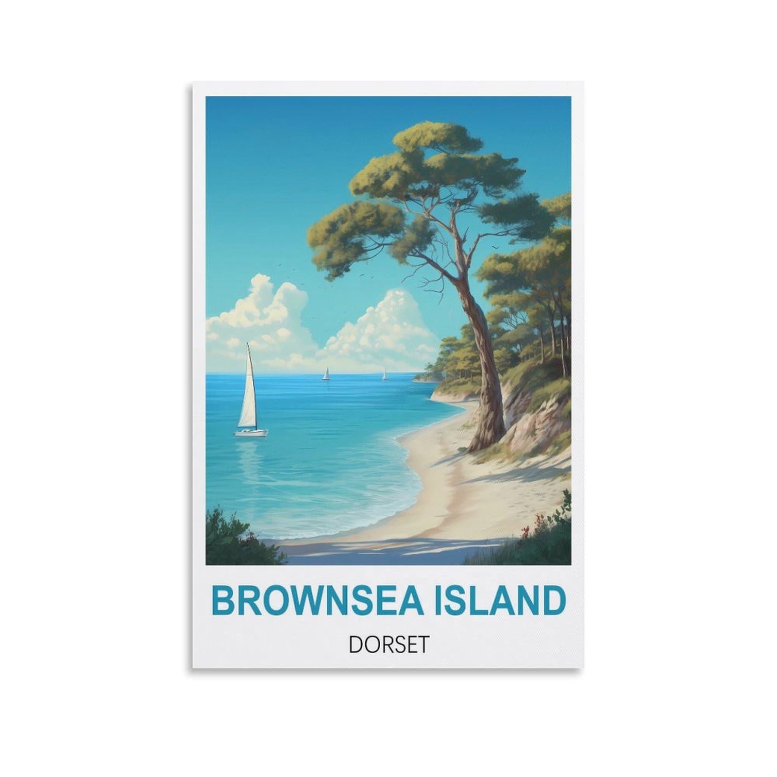 Metal Tin Sign,Brownsea Island Dorsets,Metal Wall Decorative Tin Signs for Home Kitchen Bar Coffee Shop Club Orchard Decoration 15x30cm