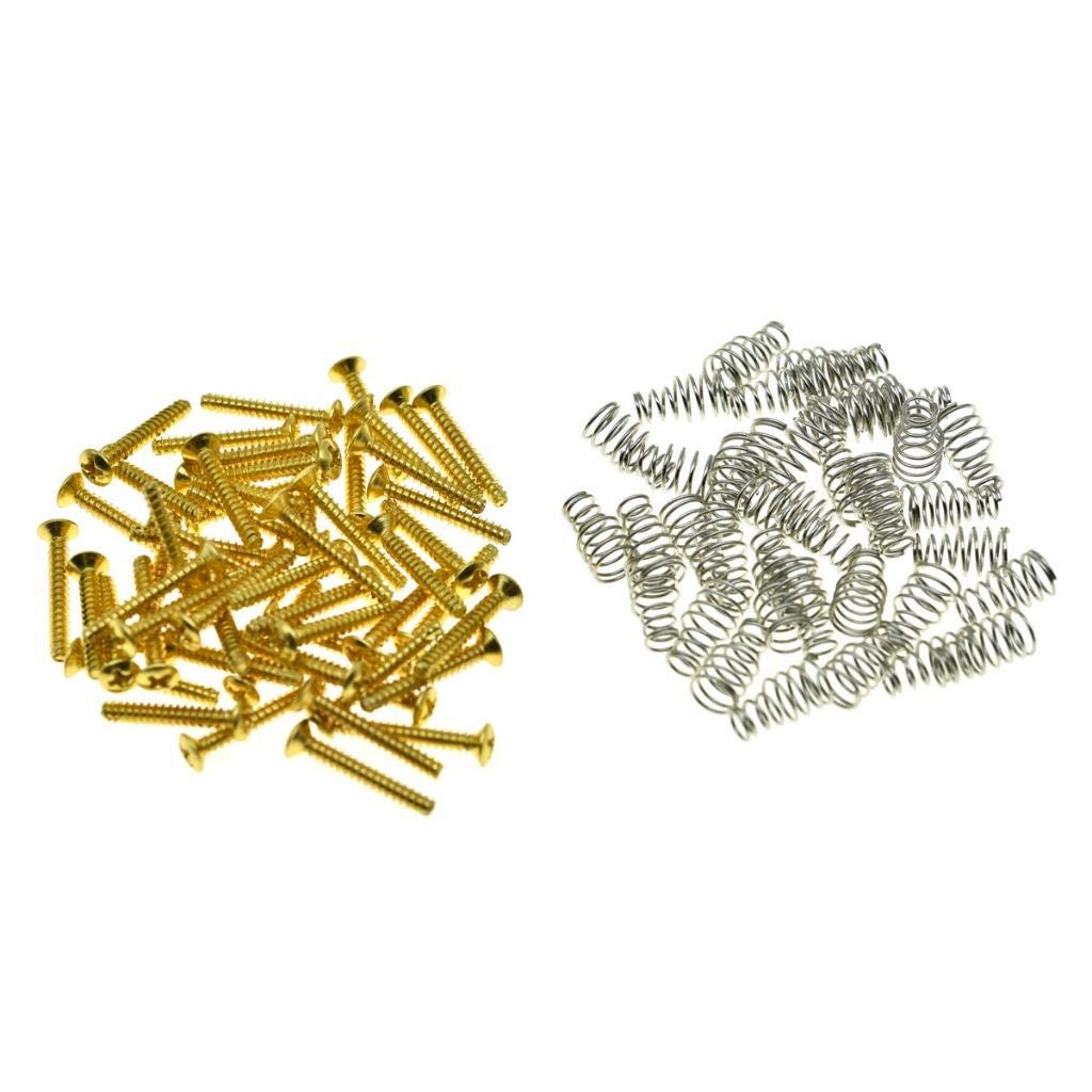 Photo 1 of KAISH Pack of 50 Metric Thread M3 Single Coil Pickup Mounting Screws and Springs 3x21.5mm for ST/Strat or Tele Gold