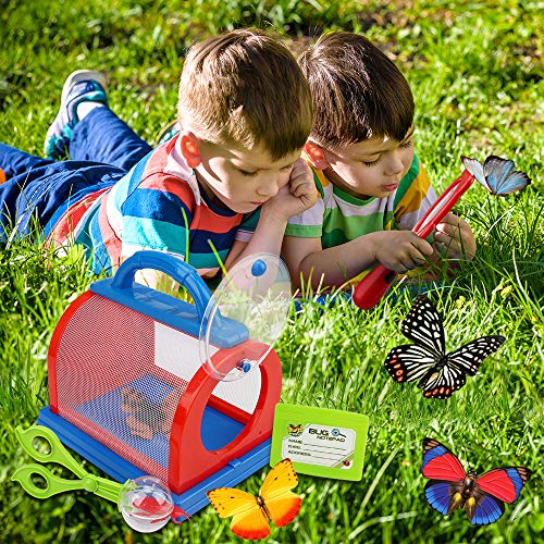 Outdoor Toys Explorer Kit 28pcs-Bug Catching Kit for kids with Binoculars, Bug Net, Compass, Magnifying Glass, Critter Case, Butterfly Net Gift for 3-12 Year Old Boys & Girl Hiking Educational Toys - Thumbnail 4