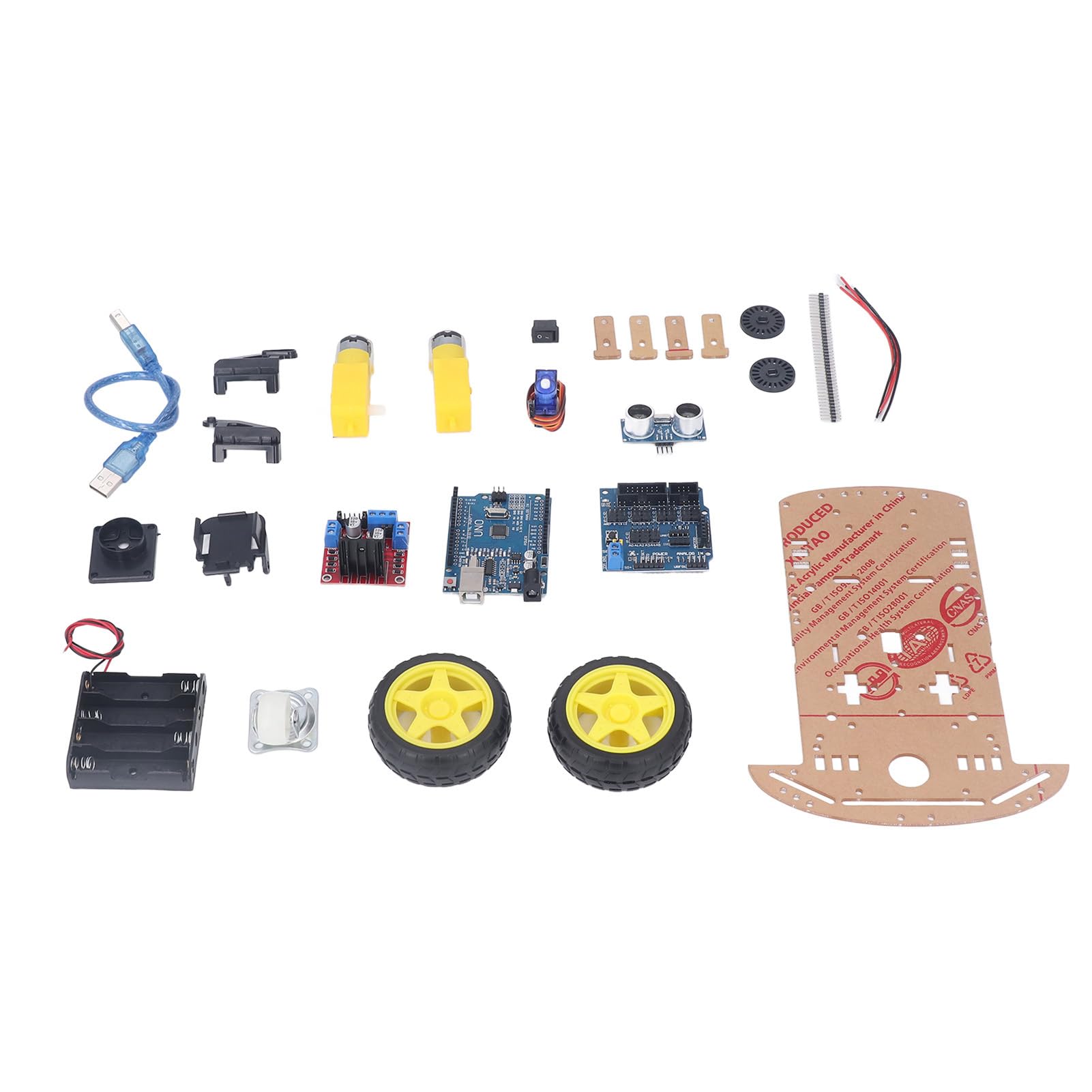 DIY Robot Smart Car Châssis Kit DIY Programmable Development Board 2WD Ultrasonic avec Motor MCU