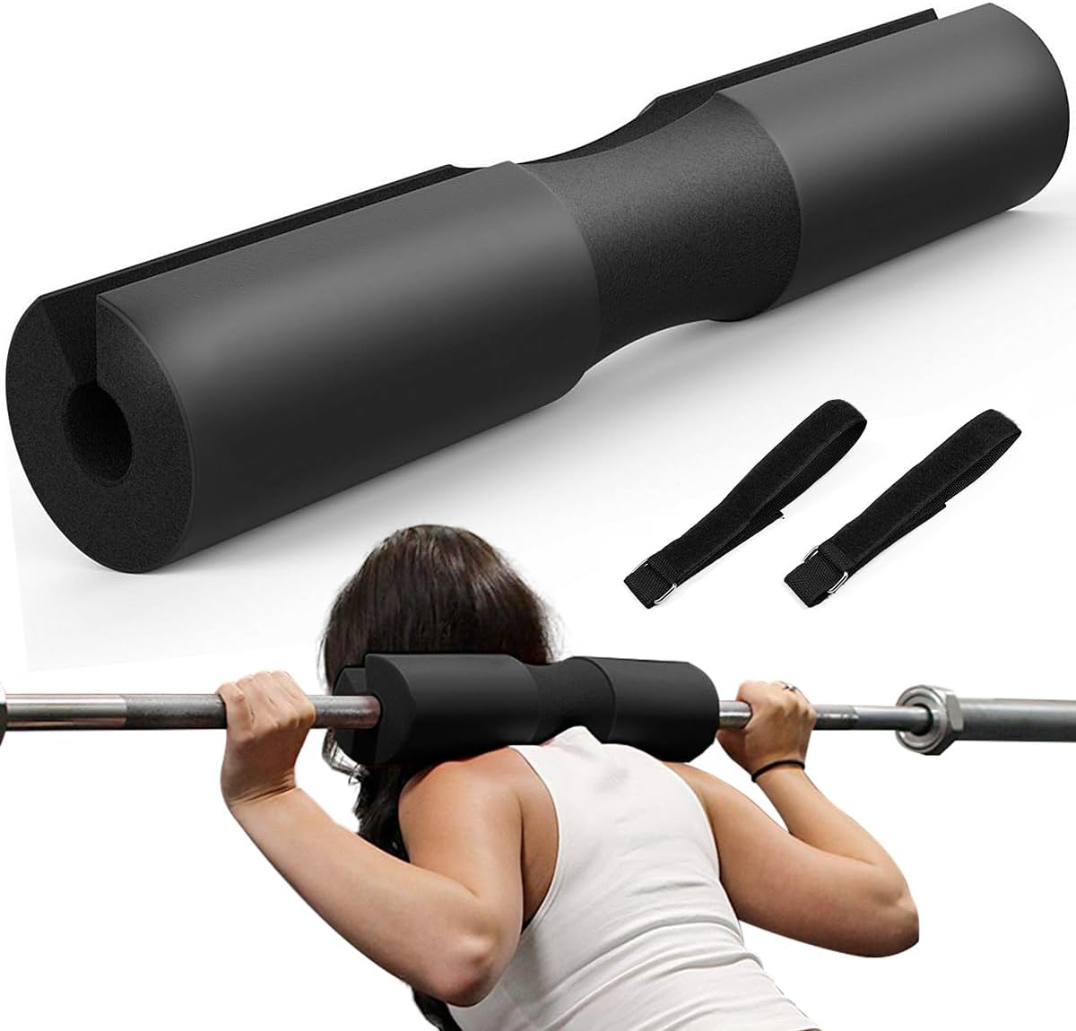 Almohadilla para Barra de Gimnasio, Protector de hombros para sentadillas, estocadas y empujes de cadera para barras olímpicas o estándar, para ejercicios en casa y en el...