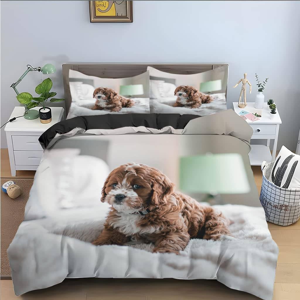 Housse de couette 240x260 chiot pour une chambre adulte cocooning