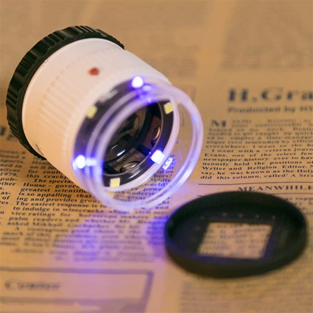 30x Handheld Cylindrical Magniforming Glass Treasure Herramienta de joyería Lupa Lente