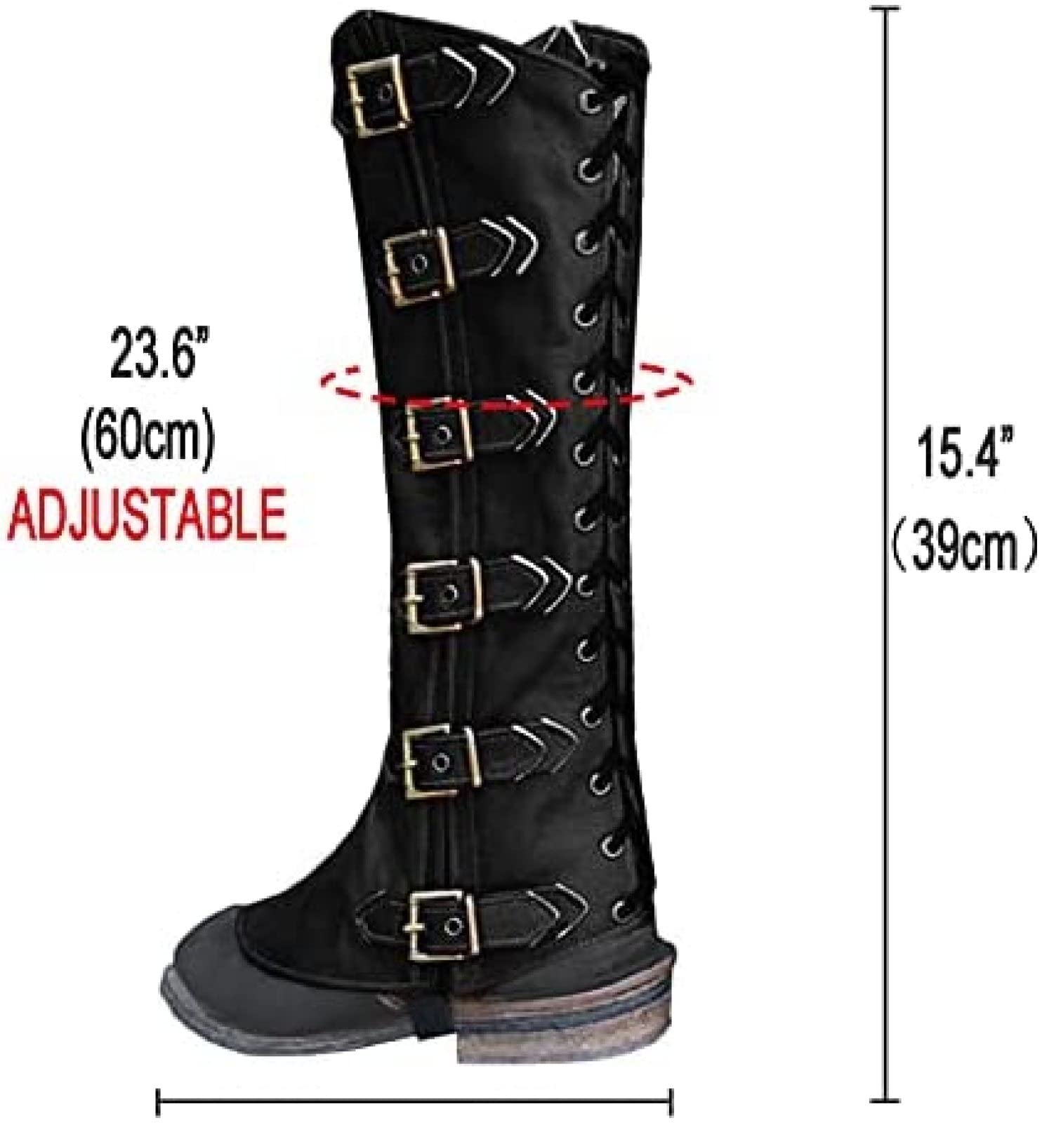 Ghette da caccia regolabili in pelle vintage serpente impermeabile stivali da neve gotici steampunk uomo donna | escursionismo alpinismo escursionismo cosplay