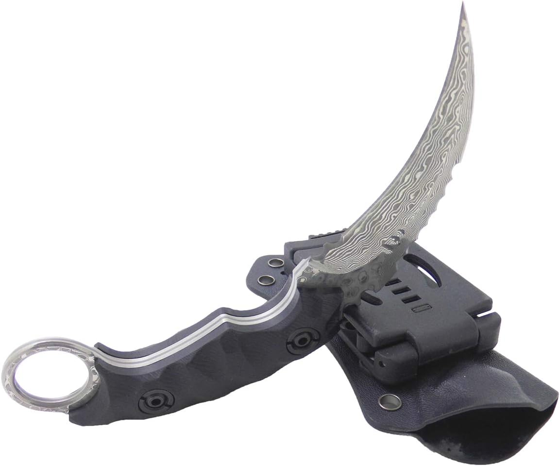MASALONG Outdoor Survival Claw Tactical Teeth Knife Double Edged Sharp Fixed