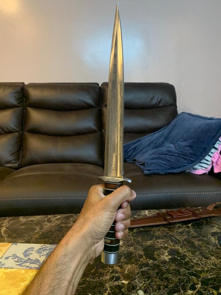 17" Arkansas Toothpick Dagger Knife Handmade Hunting, Camping and Survival Knive with Leather Sheath Christmas Gift for Mens 2024