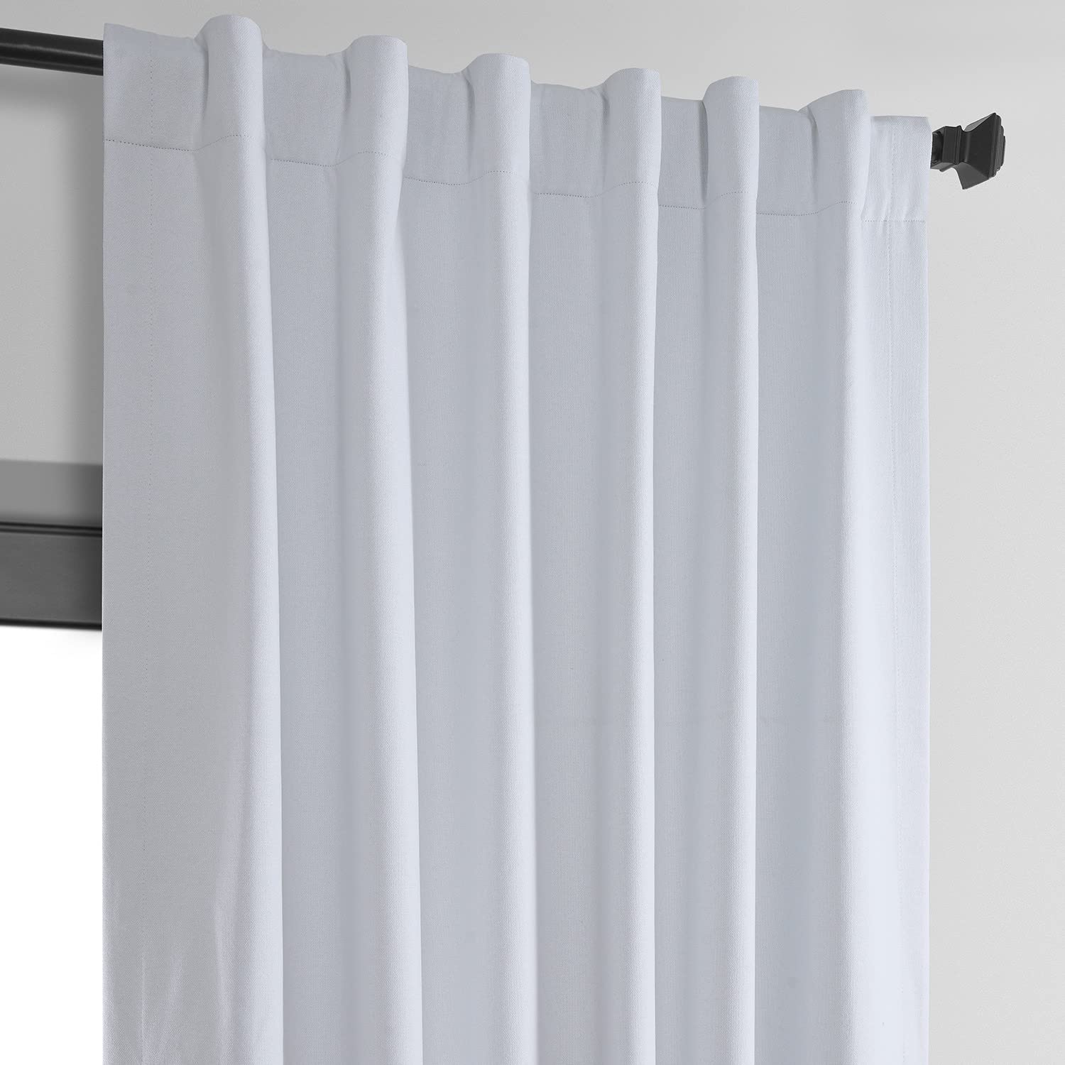 HPD Half Price Drapes Tende oscuranti vintage per camera da letto, 274 cm di lunghezza, termiche, in tessuto di lino, con blocco della luce, 1 pannello, 127 x 274 cm, bianco