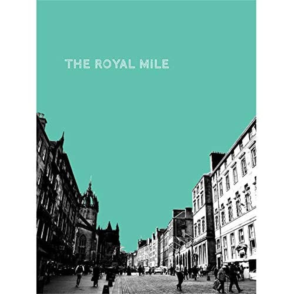 Wee Blue Coo Royal Mile Edinburgh Scotland Famous Street Teal Art Print