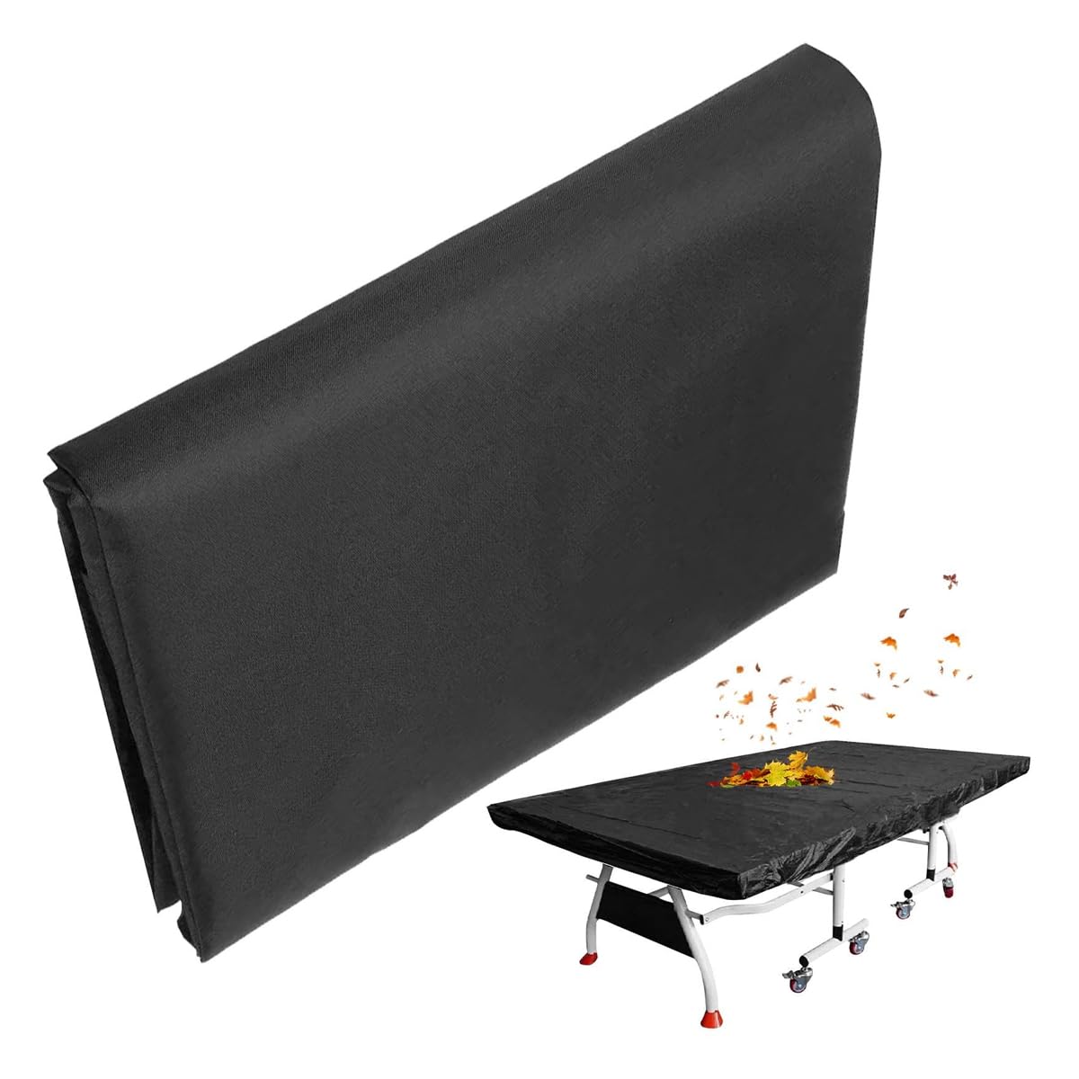 Ubric Funda para mesa de ping pong, impermeable, plegable, para lluvia, suciedad, heladas, protección contra roturas, 280 x 150 x 5 cm, tela Oxford, cubierta plana (negro)