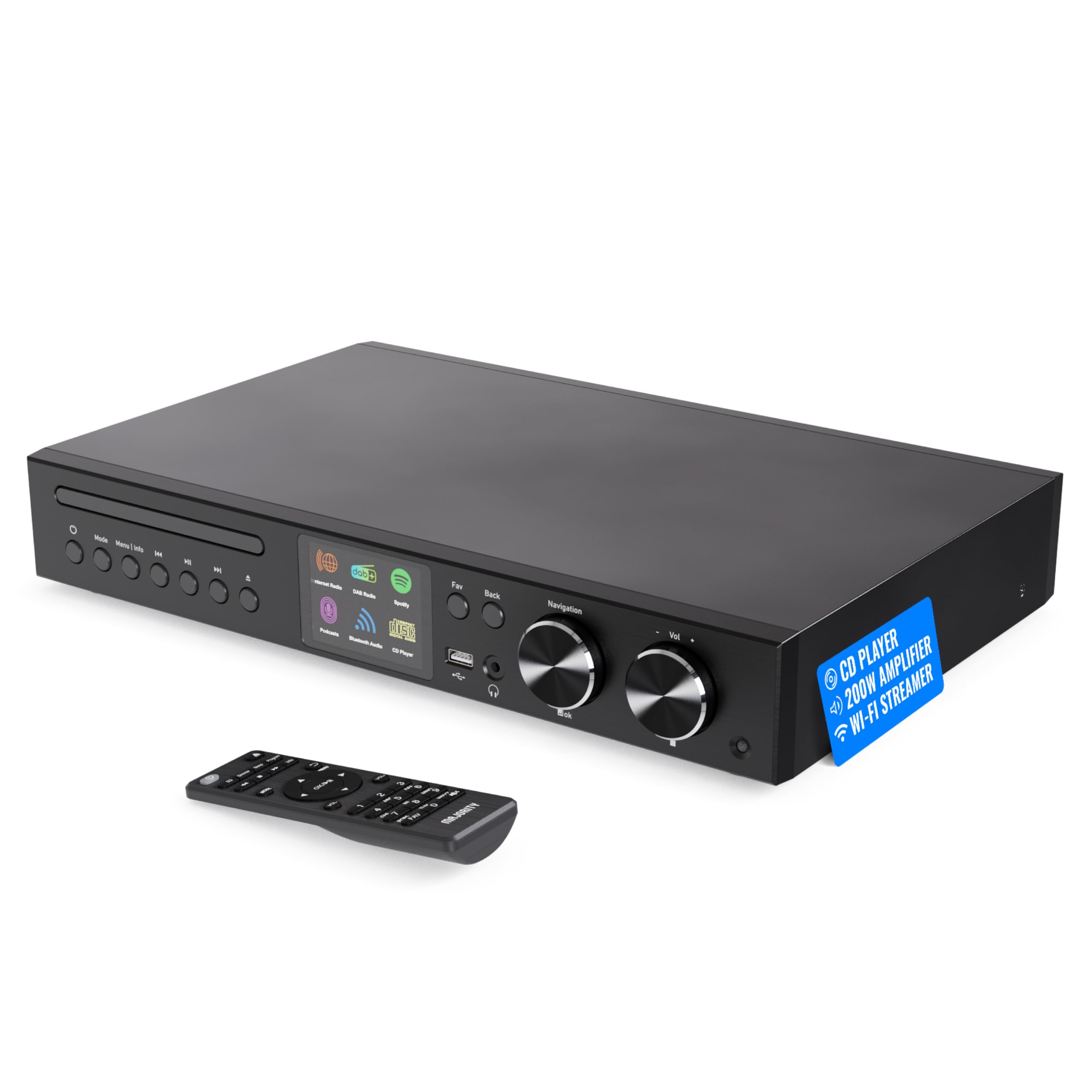 Majority Fitzwilliam Connect Amp CD Mini Chaine HiFi avec Lecteurs CD - Les Beatles, Paul McCartney, John Lennon, RIngo Starr, George Harrison Majority Fitzwilliam Connect Amp CD Mini Chaine HiFi avec Lecteurs CD