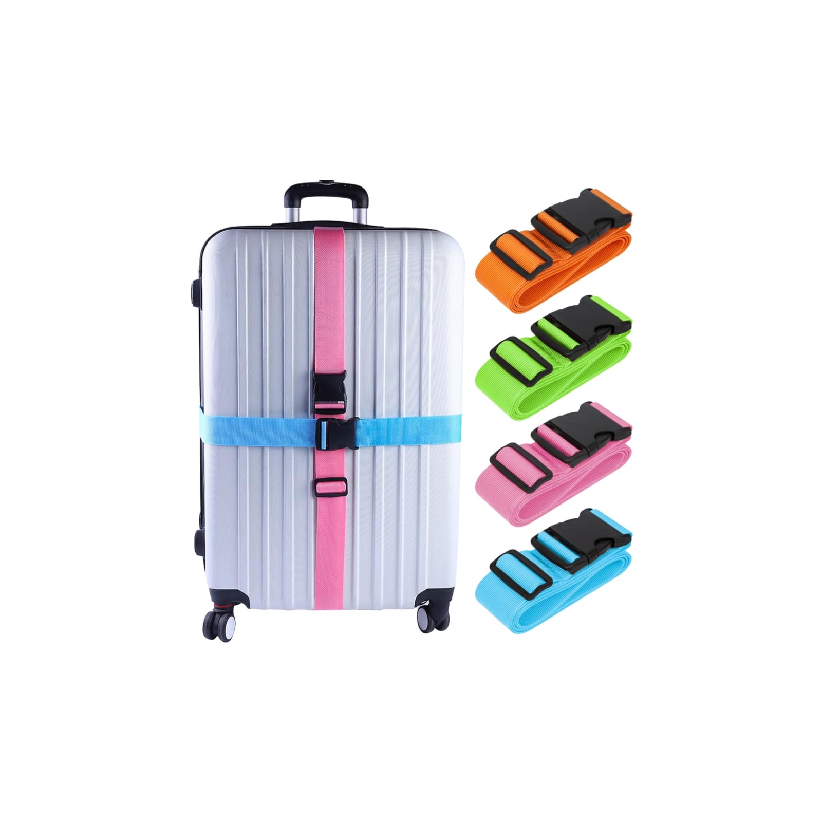 4 PCS 74"x2"Luggage Straps Suitcase Belts Wide Adjustable Packing Straps