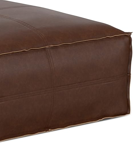 Miniatura 133 de SIMPLIHOME Brody - Puf cuadrado grande de 30 pulgadas de ancho, color gris envejecido, otomana de piel sintética vegana, reposapiés o asiento