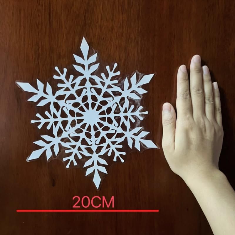 Caiery Lot De 300 Autocollants De Fenêtre De Noël - Renne Et Flocons De Neige, Décoration Statique En PVC, Fantastiques Stickers Pour Vitres