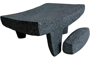 Metate 12 Pulgadas, Piedra Volcanica Mexicana, Artesanal de 30 cm