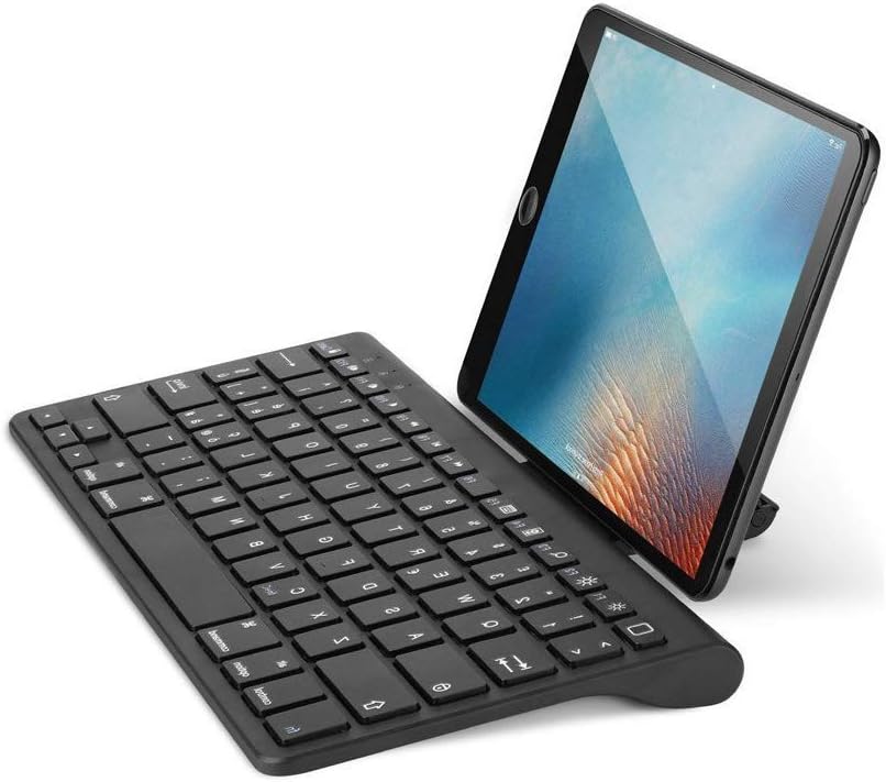 Bluetooth Keyboard,Attoe Ultra-Slim Wireless Bluetooth Keyboard with Sliding Stand for New iPad 2018, iPad 2017, iPad Pro, iPad Mini 4/3/2/1, iPad 4/3/2, iPhone 8/8 Plus, iPhone X (Black)