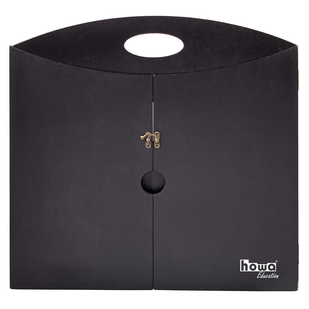 howa Kamishibai 4 en 1 Teatro de narración Teatro de Sombras Teatro Figurentheater Madera para tarjetas de imagen DIN A3, con adaptador para DIN A4, ranura lateral, pared trasera abierta 7504