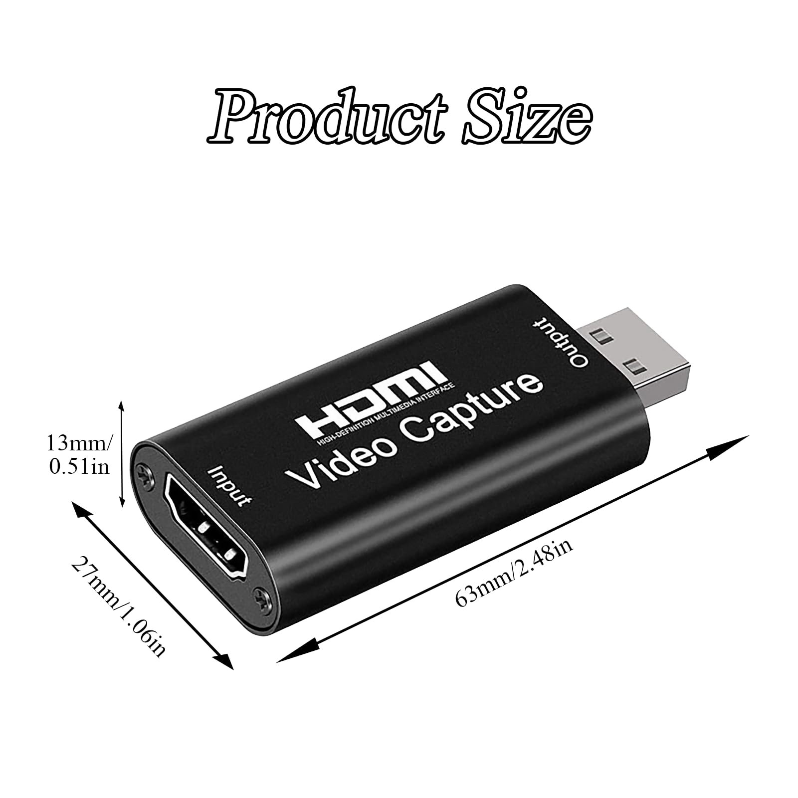 Cattura Video, Adattatore da Hdmi a Usb,Cattura HDMI,Ingresso 4k Uscita 1080P,Portatile Plug e Play Ideale per Trasmissioni in Diretta Videoconferenze e Registrazioni in Loco