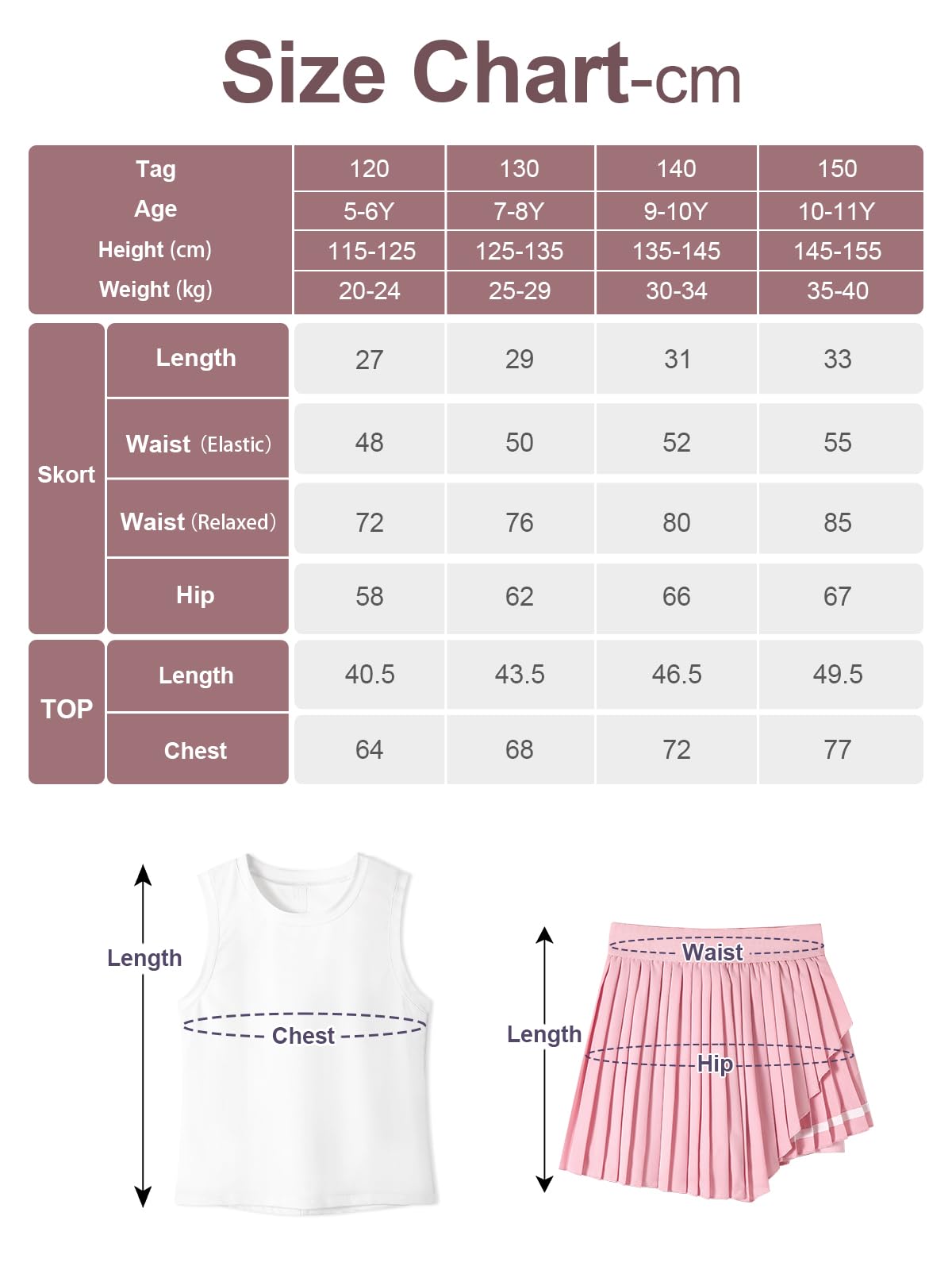 Rolanko 2 Pièces Ensemble pour Filles, Débardeur et Jupe Tenue de Tennis et de Golf D'été Ensemble