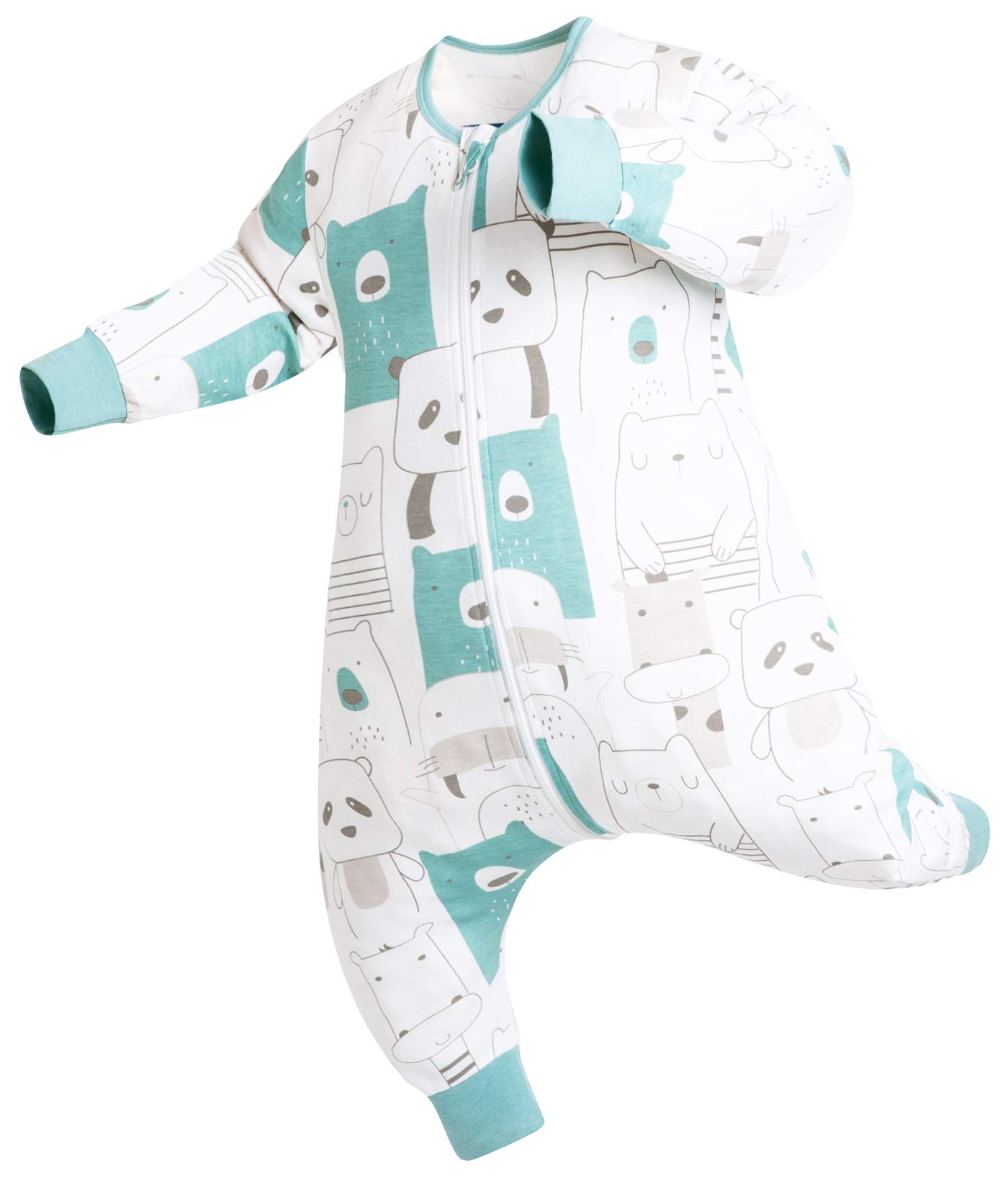 Chilsuessy Baby Sleeping Bag with Feet 100% Cotton Summer Sleeping Sack 1 Tog Kids Sleeping bags Anti Kick Infant Toddler Wearable Blanket for Boys and Girls, Panda, 100cm/4-5 Years