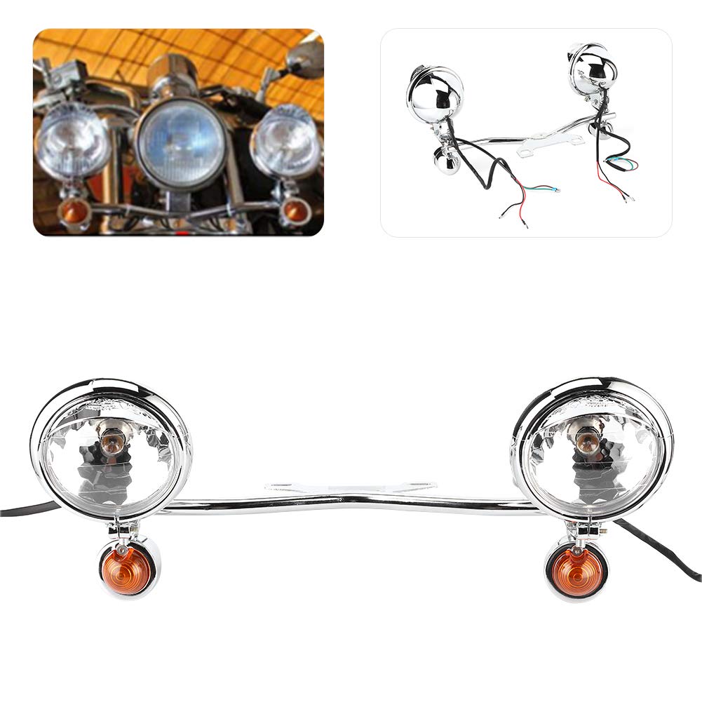 Yctze Feu Antibrouillard Clignotant Support de Phare Antibrouillard Accessoire de Moto Clignotants à LED Clignotant de moto adapté pour Shadow VT 750 1100 VTX 1300 1800