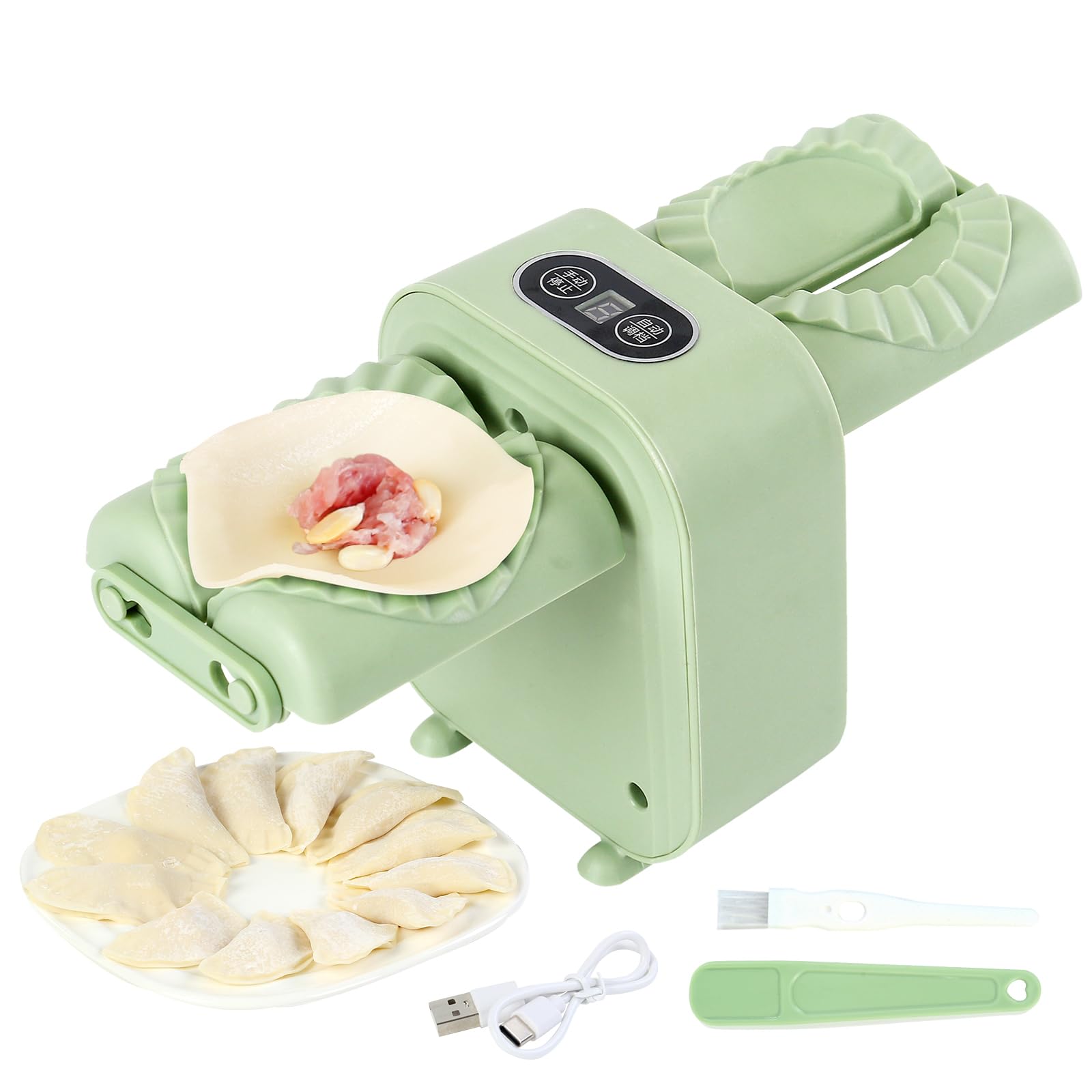 Dumpling Maker,Electric Dumpling Maker Machine for Kitchen,Make Beautiful Dumplings,Adjustable & Easy to Operate Rapid Forming Dumpling Mold-For Home Kitchen Pastry Making(Green)