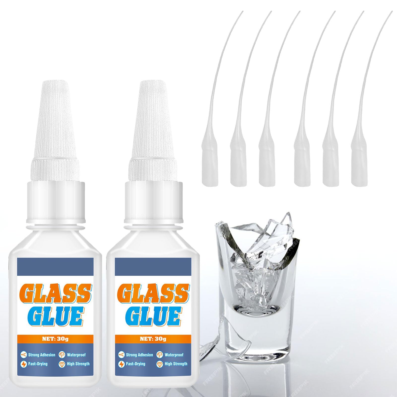 Glass Glue,30g Clear Glass Glue 2pcs,Glasses Bond Repair,Glasses Glues Strong Clear,Instant Super Glues,for Repair Mirror,Crystal,Jewelry,and More