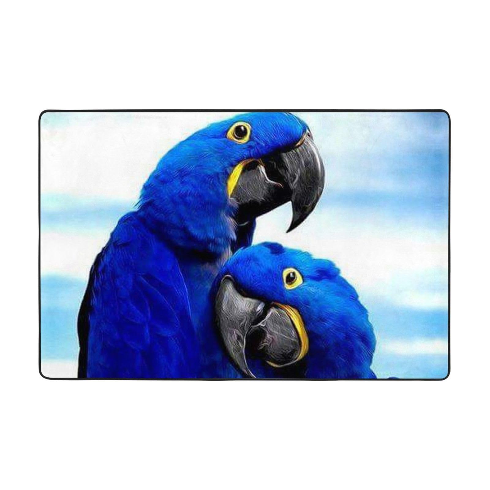 Tapis de sol en flanelle bleu perroquet pour salon et chambre