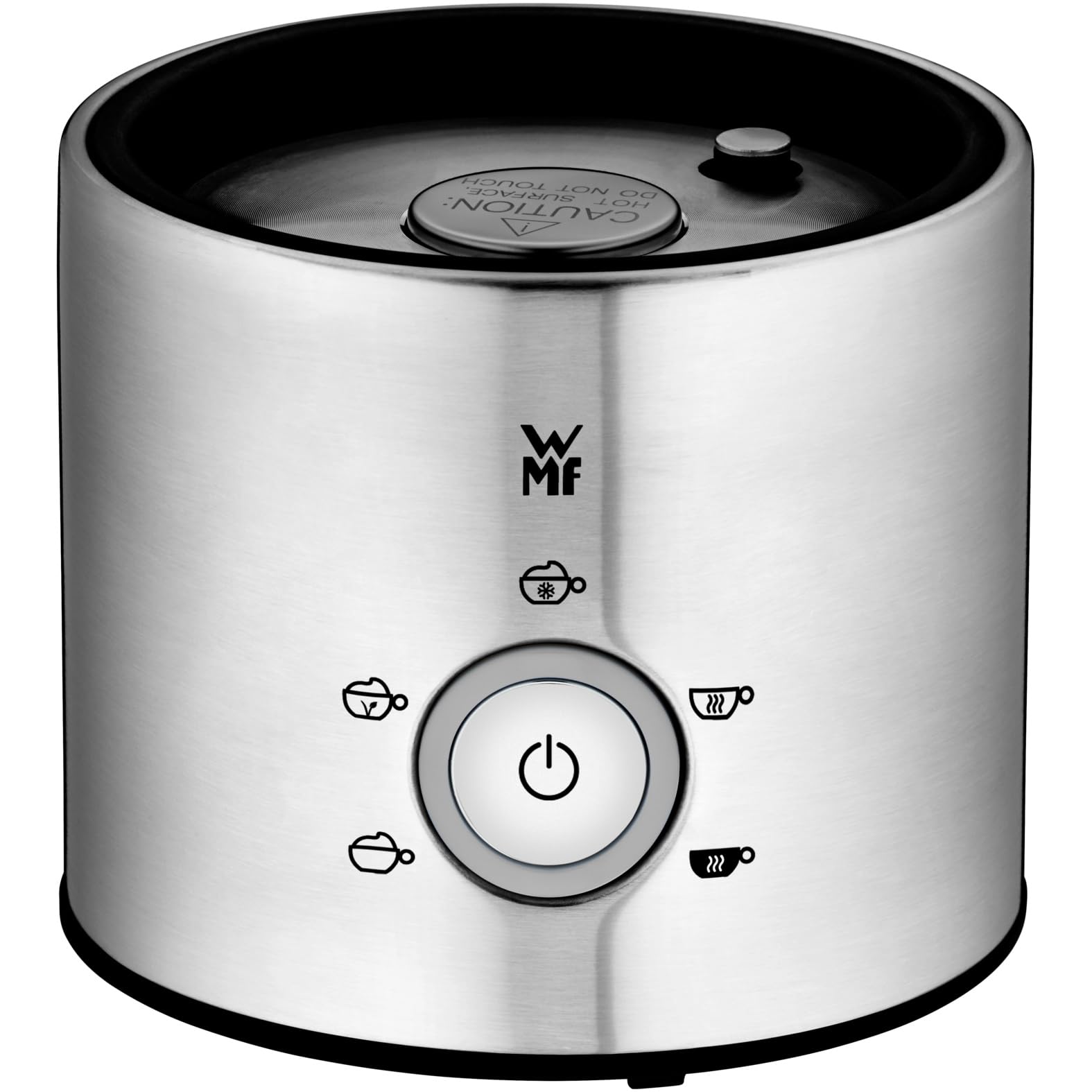 WMF Lono - Espumador de leche de cristal eléctrico, 150-250 ml, 650 W, batidora de frape, pantalla táctil, para espuma de leche caliente y fría, leche caliente, calentador de leche, cacao, chocolate
