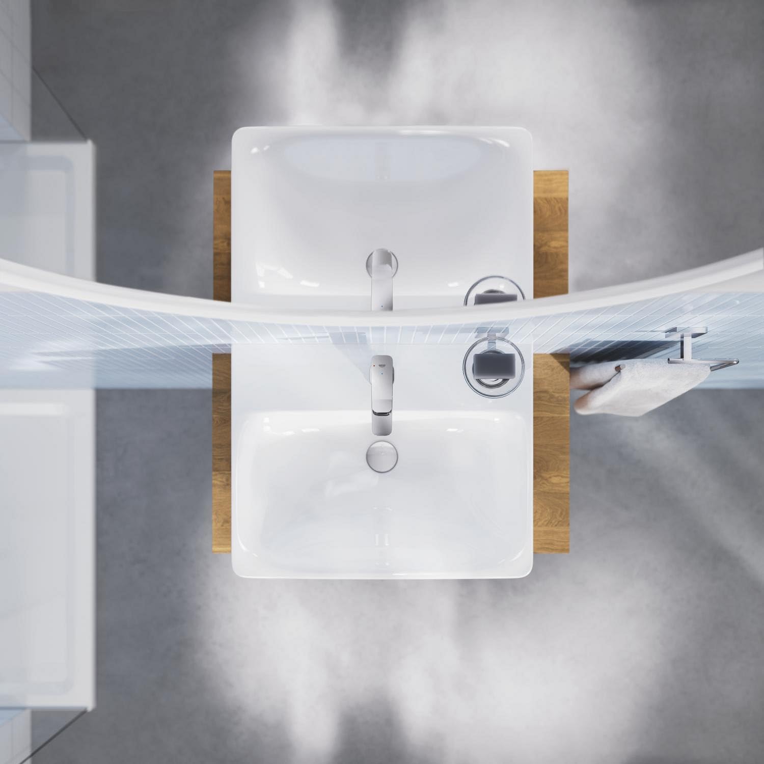 GROHE Dice Grifo de Lavabo S con Desagüe Push-Open (Cartucho Cerámico 28 mm, Ahorro de Agua y Energía, Conexiones 3/8", Fácil de Instalar QuickTool Incluido), Cromado, 1018610000