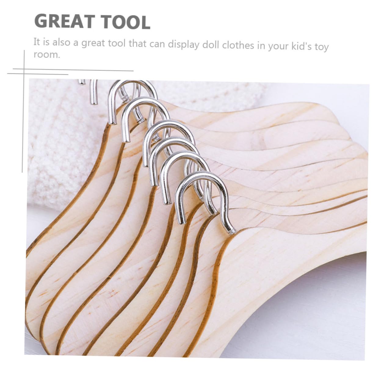 BESPORTBLE 10Pcs Wooden Doll Clothes Hangers Doll Garments Organizing Hangers for Doll Outfits Essential House Accessories for Tidying Doll Clothing