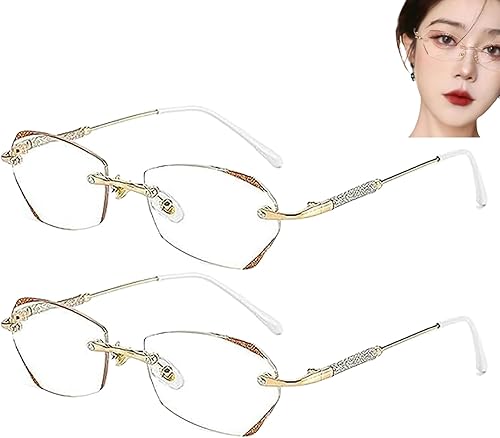 Miniatura 10 de YAMIELO Glassesify - Lentes de prebicia con luz azul sin montura para mujer, lentes de lectura con luz azul para mujer