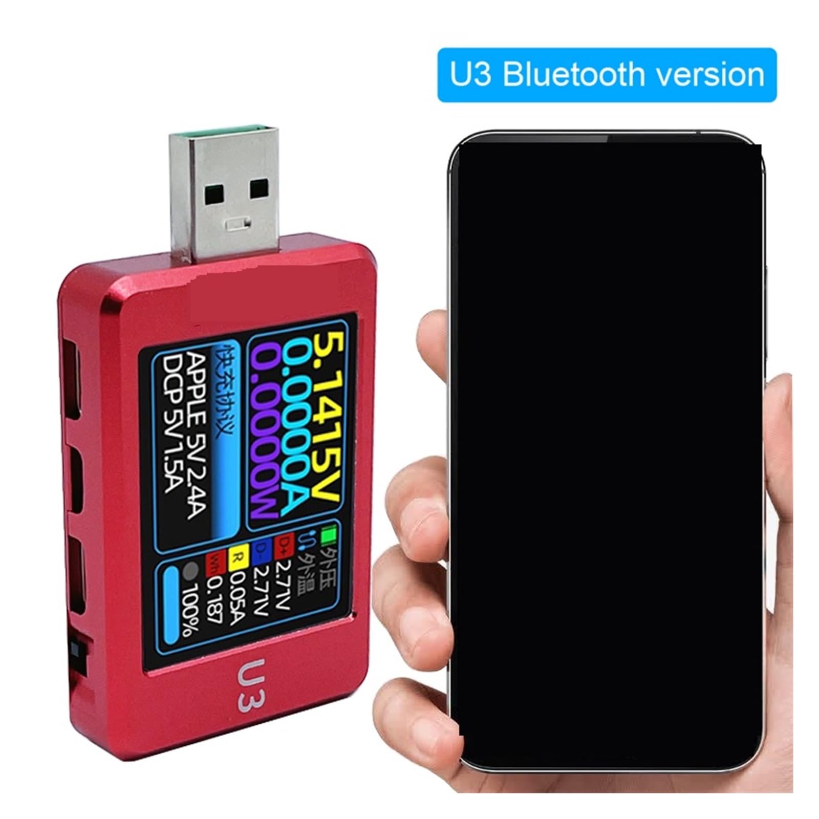 Tester USB U3 Aplikacja Na Komputer USB Tester Miernik Napięcia Prądu QC5 PD3.0 2.0 PPS Protokół Szybkiego Ładowania Pojemność Monitor Wyzwalacza PD(Bluetooth Grey)