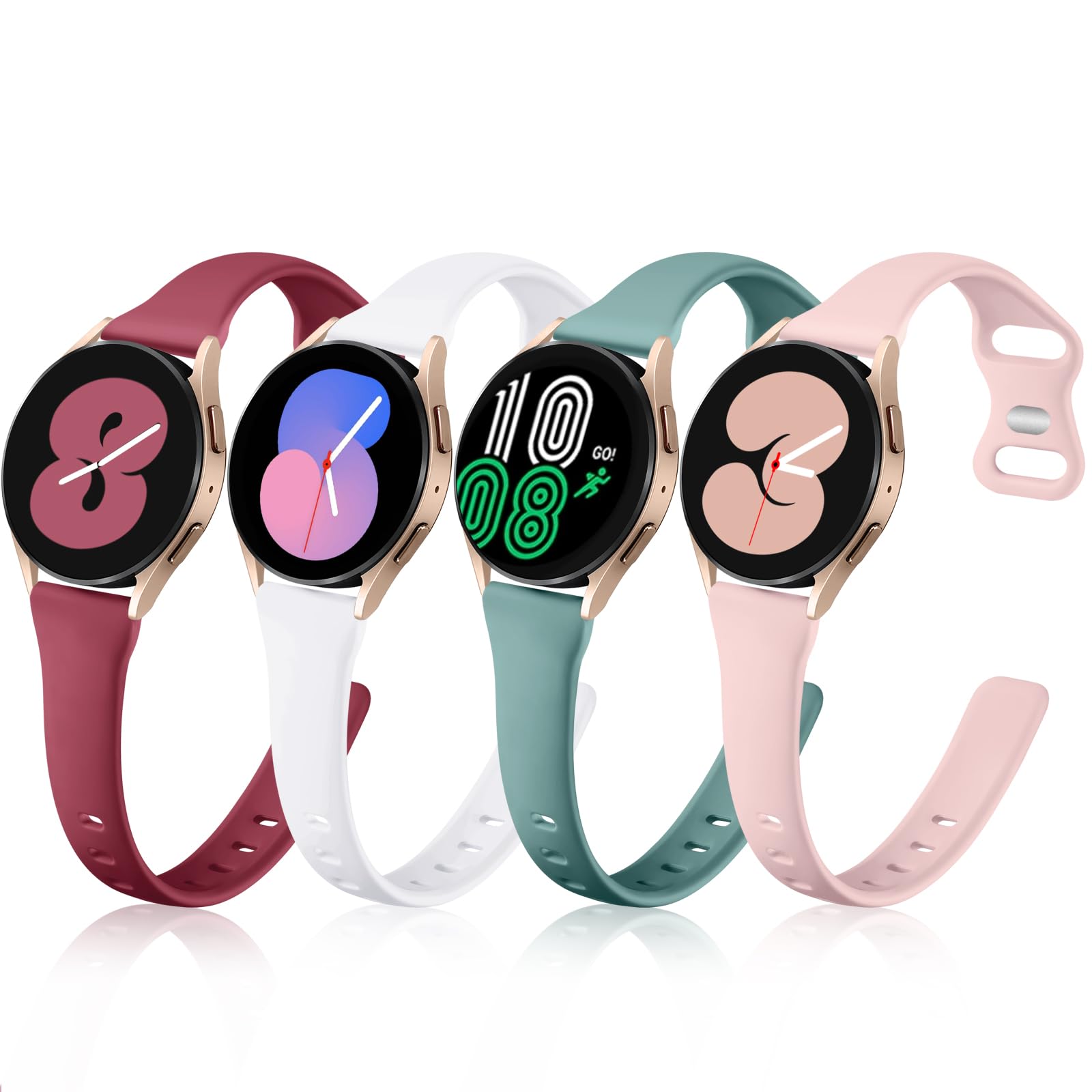 GEAK Compatible with Samsung Galaxy Watch 7 Band/Samsung Galaxy Watch 4 5 6 Bands 40mm 44mm,Classic 4 42mm 46mm,20mm Soft Slim Strap for Galaxy Watch