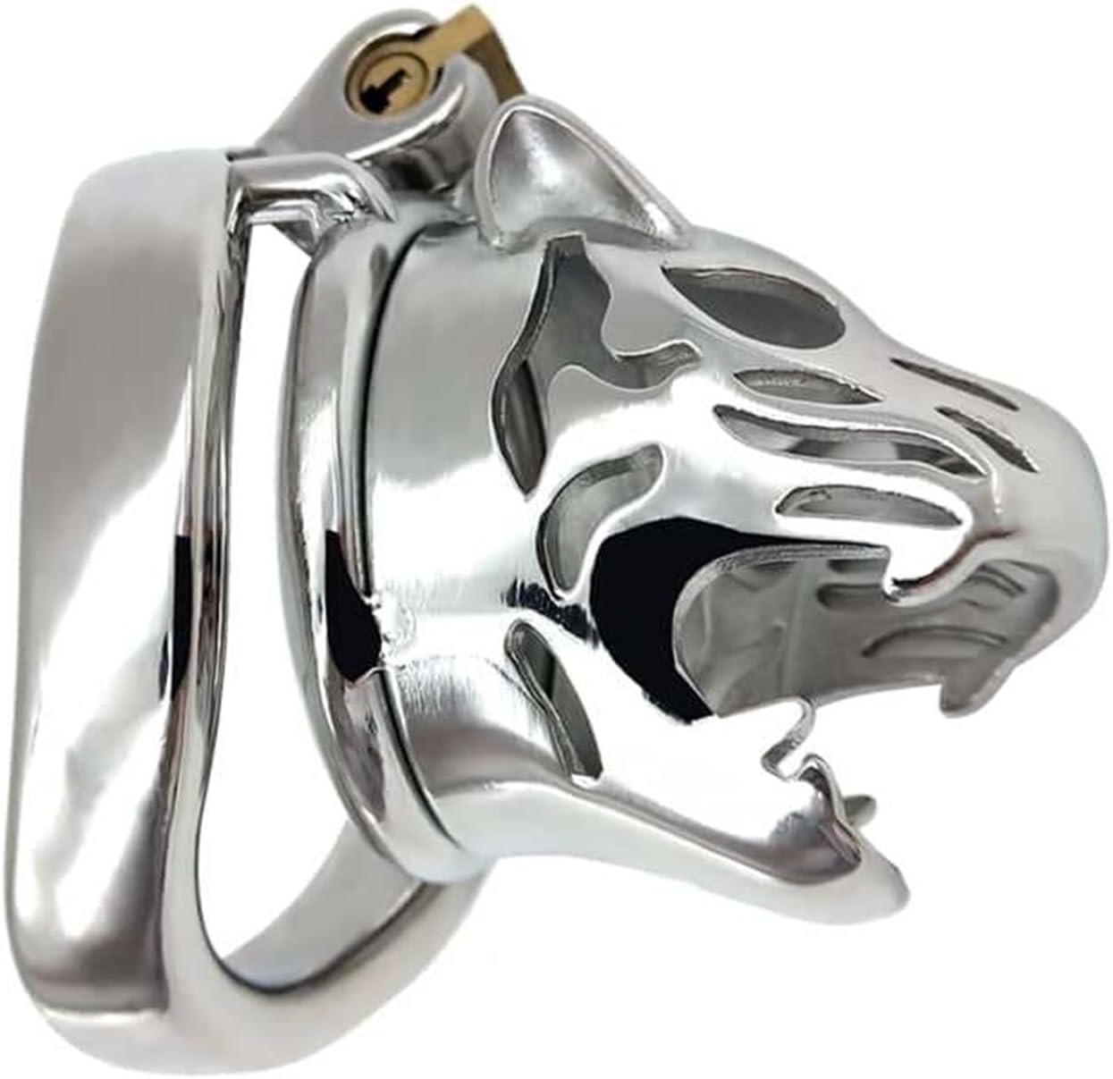 Bondage Small Chastity Device Metal Male Cock Cage with Arc Ring - Steel Chastity Cages BDSM Cock Bondage Penis Cage Men Adult Sex Toy (1.57IN Ring)