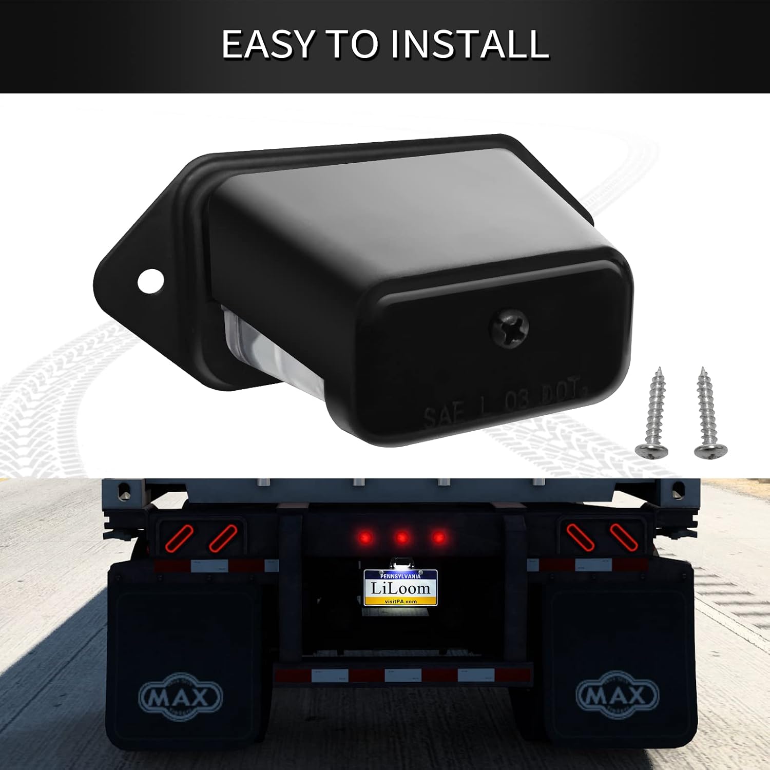 LED License Plate Frame with Light - Trailer License Plate Holder - Bracket Mount, DOT FMVSS 108, SAE L, Waterproof, 12V DC - License Tag Lights for Trailer, Truck, RV, Boat, UTV, ATV