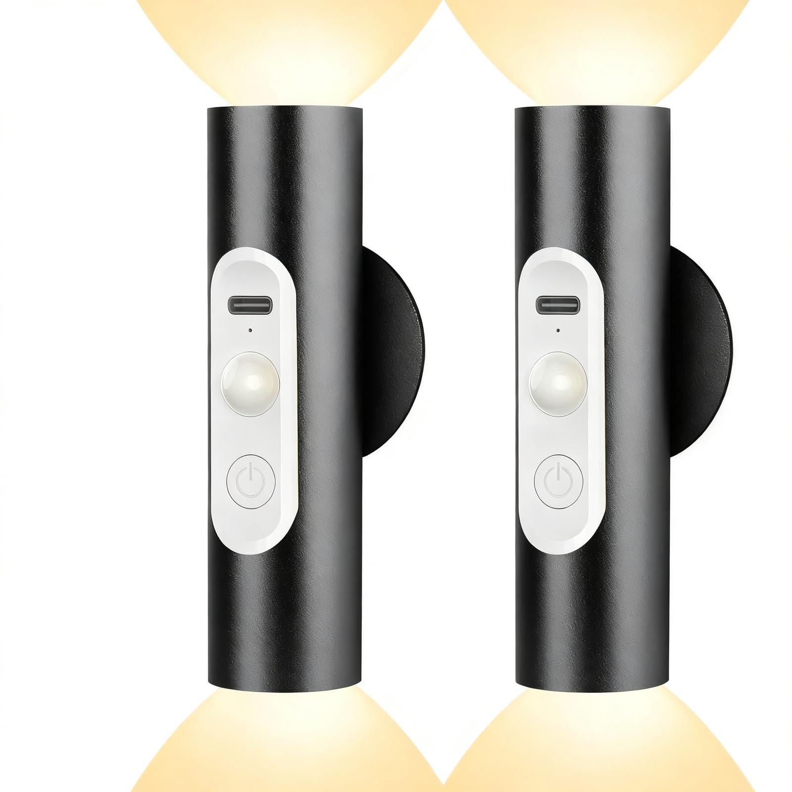TUXCAXI Wireless Wall Lights Peel and Stick Sconces Set of 2 Battery Operated Rechargeable Wall Lights Cozy Atmosphere Provide