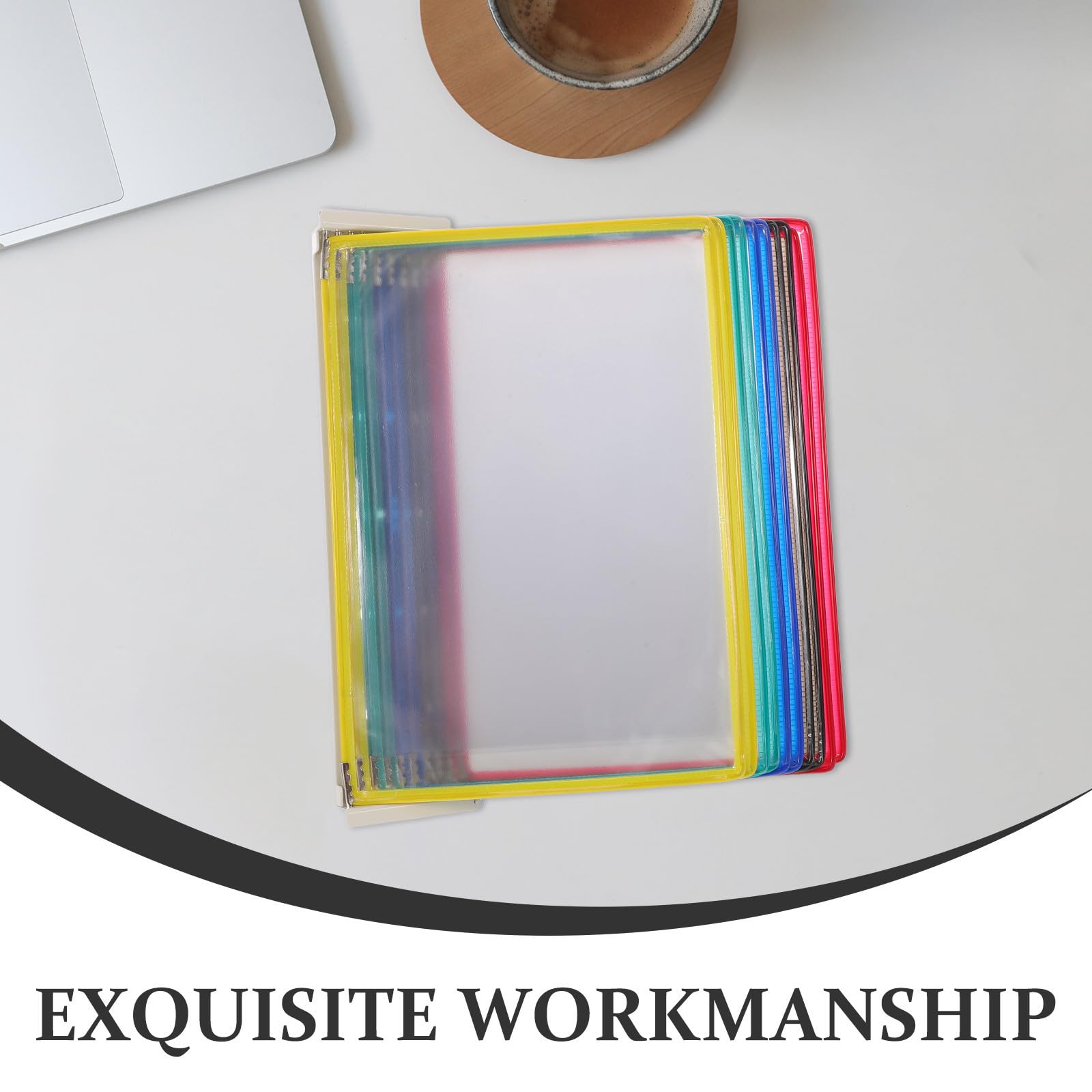 HEMOTON Magnetischer Briefablage Organizer mit 10 Fächern für A4 Dokumente Platzsparendes Design aus Eisen und Pvc für Home Office und Unterricht