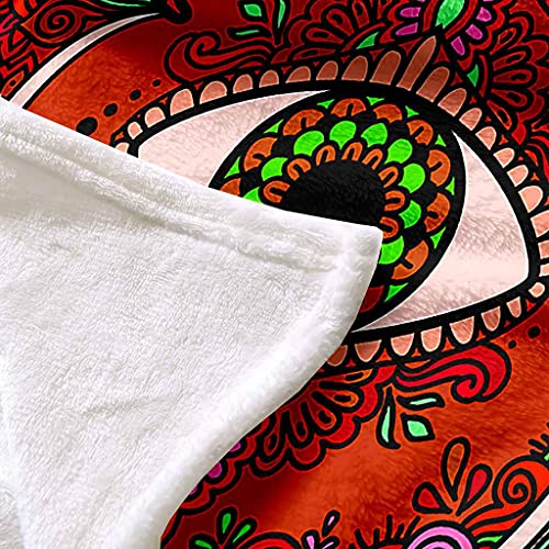Couverture sofa 3D palmier rouge pour des soirées cocooning