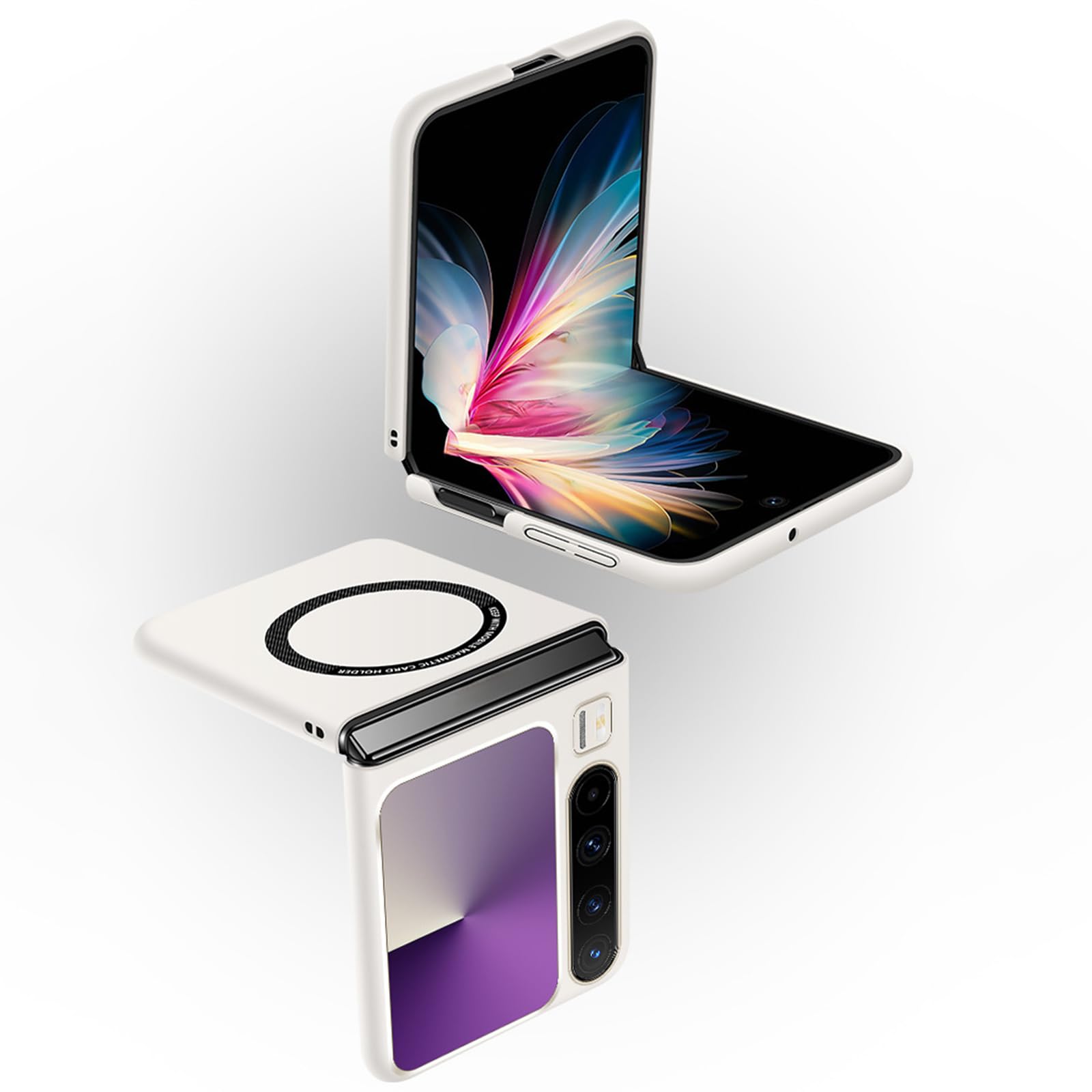 Magnetisch Hülle für Huawei Pura X, Dünne Gefrostet Hart PC rutschfeste Schutzhülle Unterstützt Drahtloses Aufladen Handyhülle,Schwarz,Pura X